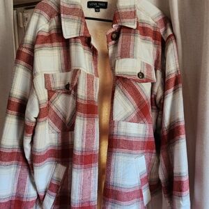 Love Tree Red and White Plaid Jacket